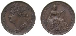 World Coins - Great Britain United Kingdom 1825 1 Farthing - George IV (1st issue) Copper Royal Mint (Tower Hill) (4300800) 4.72g AU KM 677 Sp 3822