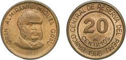 World Coins - Peru Republic 1986 LIMA 20 Céntimos Brass (96699000) 4.04g UNC KM 294 Schön 95