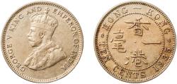World Coins - China Hong Kong British colony 1935 10 Cents - George V Copper-nickel (10000000) 2.57g AU  KM 19
