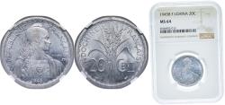 World Coins - French Indochina French colony 1945 B 20 Centimes Aluminium Castelsarrasin Mint (6665000) 2.2g NGC MS 64  KM 29