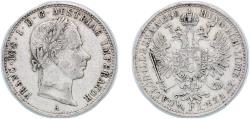 World Coins - Austria Archduchy of Austria Austro-Hungarian Empire 1858 A ¼ Florin - Francis Joseph I Silver (.520) (31196724) 5.32g XF KM 2213