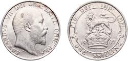 World Coins - Great Britain United Kingdom 1902 1 Shilling - Edward VII Silver (.925) Royal Mint (Tower Hill) (7809400) 5.64g AU  KM 800 Sp 3982
