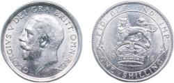 World Coins - Great Britain United Kingdom 1918 1 Shilling - George V (1st type) Silver (.925) (34915900) 5.66g UNC KM 816 Sp 4013
