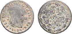 World Coins - Spain Kingdom 1816 J 8 Maravedis - Fernando VII (Jubia,1st portrait) Copper Jubia Mint 9.92g VF Cal 1549 Aureo 195