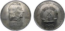 World Coins - Germany Democratic Republic 1972 A 20 Mark Friedrich von Schiller