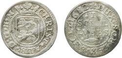 World Coins - Germany Duchy of Schleswig-Holstein-Gottorp Holy Roman Empire 1682 1 Schilling - Christian Albert Silver 1.06g VF  KM 140
