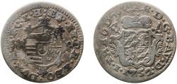 World Coins - Low countries feudal Prince-bishopric of Liege 1752 5 Patards "Plaquette or ½ Escalin" - Jean-Théodore of Bavaria Silver (.569) 's-Hertogenbosch Mint 1.87g VF  KM 152 Dengis Liege