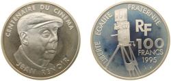 World Coins - France Fifth Republic 1995 100 Francs (Jean Renoir) Silver (.900) (15000) 22.2g PF KM 1084