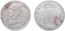 World Coins - Spain Kingdom 1811 AI 4 Reales - Jose I Bonaparte Silver (.812) 5.8g XF KM 540