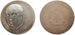 World Coins - Germany German Democratic Republic 1978 A 20 Mark (Johann Gottfried Herder) Silver (.500) Berlin Mint (51000) 20.9g UNC KM 71