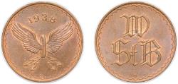 World Coins - Austria Federal State 1938 Tramway Token - Wien Strassenbahn W StB Copper (4050000) 4.29g UNC Men05 27083 Men18 33995.1