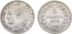 World Coins - France Third Republic 1870 K 5 Francs "Ceres"