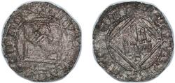 World Coins - Spain Kingdom of Castile and Leon 1471 - 1474 S Blanca - Henry IV (diamond) Billon Seville Mint 0.91g XF AB 834