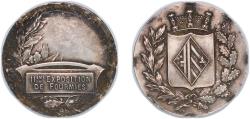 World Coins - France Republic ND Medal - 11 e Exposition de Fourmies Silver plated bronze 31.95g XF Mount Removed