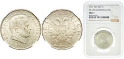 World Coins - Austria Federal State 1934 2 Schilling (Death of Engelbert Dollfuss) Silver (.640) Vienna Mint (1500000) 12g NGC MS 63  KM 2852 Schön 59