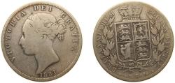 World Coins - Great Britain United Kingdom 1881 ½ Crown - Victoria (1st portrait; 2nd type) Silver (.925) (2301400) 14.14g VF KM 756 Sp 3889