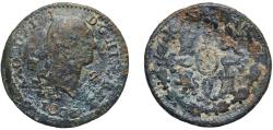World Coins - Spain Kingdom 1803 2 Maravedis - Carlos IV Copper Segovia Mint 1.8g VF Cal 1535 Aureo 38
