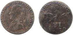 World Coins - Germany Kingdom of Prussia Holy Roman Empire 1800 A 3 Gröscher - Frederick William III Billon Berlin Mint 1.3g F  AKS 36 Old/Mue 2 147 KM 376.2 Neum 38 Schr 113-20