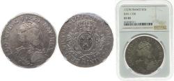 World Coins - France Kingdom 1727 R 1 Écu - Louis XV Silver (.917) Orléans Mint (297188) 29.488g NGC XF40 Top Pop Dy royales 1675 GadR 321 KM 486 Ciani 2117