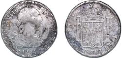 World Coins - Mexico Spanish colony 1784 Mo FM 8 Reales - Charles III Silver (.903) Mexico City Mint 26.66g VF KM 106
