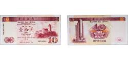 World Coins - China Macau 2001 10 Patacas (Banco da China) Paper AU P 101