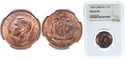 World Coins - Great Britain United Kingdom 1940 ½ Penny - George VI Bronze Royal Mint (Tower Hill) (32162400) 5.67g NGC MS 62 KM 844 Sp 4115