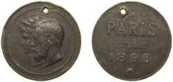 World Coins - France Third Republic 1896 Medal - Nicholas II (Visit of the Imperial Couple to Paris) Pewter 17.5g VF