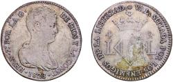 World Coins - Spain Kingdom 1823 4 Reales - Fernando VII (Valencia) Silver (.812) Valencia Mint 5.85g VF  KM 85 Cal 1061