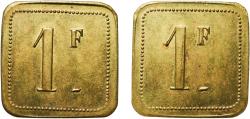 World Coins - France Republic ND Jeton - 1 Franc Brass 6.36g UNC