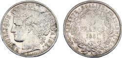 World Coins - France Second Republic 1851 A 5 Francs Ceres