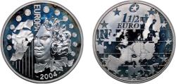 World Coins - France Fifth Republic 2004 1½ Euro (Enlargement of the European Union) Silver (.900) (40000) 22.25g PF KM 1391 Gad Euro C97