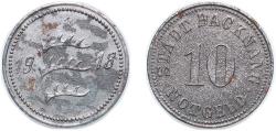 World Coins - Germany City of Backnang Weimar Republic 1918 10 Pfennig - Backnang Iron (50000) 2g XF Funck 25.4 Men05 1171.4 Men18 1511.4
