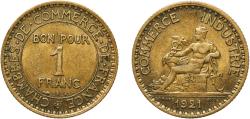 World Coins - France Third Republic 1921 1 Franc (Chambers of Commerce) Copper-aluminium (91% Copper, 9% Aluminium) Paris Mint (54571959) 3.93g AU Franc 2014 218/3
