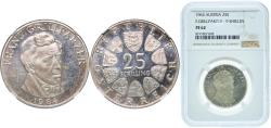 World Coins - Austria Second Republic 1964 25 Schilling (Franz Grillparzer) Silver (.800) (Copper .200) Münze Österreich (36000) 13g NGC PF 62  KM 2895 Schön 89