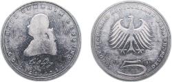 World Coins - Germany Federal Republic of Germany 1981 J 5 Deutsche Mark (Gotthold Ephraim Lessing) Copper-nickel clad nickel Hamburgische Münze Mint (6500000) 10.2g UNC KM 154 J 429 Schön 153