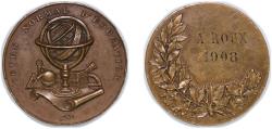World Coins - France Third Republic 1908 Medal - Cours Normal DE L'Éducation Bronze 17.63g AU