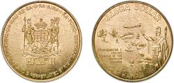 World Coins - United States 1975 Aloha Dollar (Hawaii) Bronze 20.88g UNC TC 621482