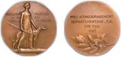 World Coins - France Fifth Republic 1963 Medal - 5er Prix d’encouragement départemental Bronze 20.29g UNC