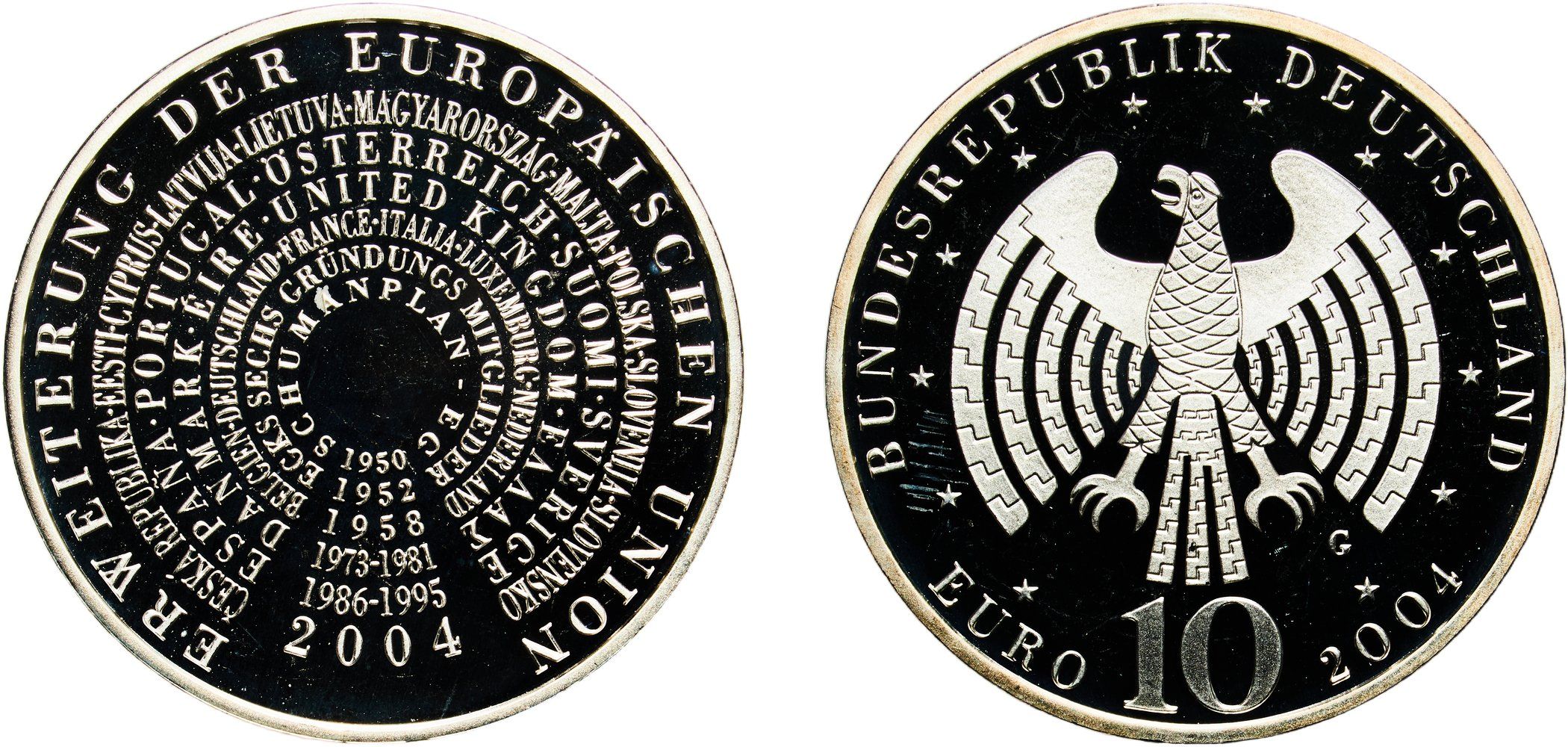 Germany Federal Republic 2004 G 10 Euros (European Union) Silver