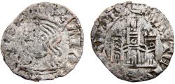 World Coins - Spain Kingdom of Castile and Leon Alfonso XI ND (1333-1350) Dinero "Cornado"