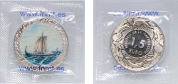 World Coins - Spain Kingdom 2018 M 1.5 Euro - HISTORIA DE LA NAVEGACIÓN (Scandinavian Drakkar) Bolsa Original Copper-nickel Madrid Mint (10000) 15g BU KM 1413