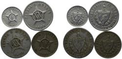 World Coins - Cuba Second Republic 1961- 1971 4 Lots