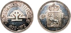 World Coins - Norway Kingdom 1972 Token - Sparebankene I Norge Silver (.925) 17.29g UNC