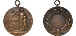 World Coins - France Third Republic 1932 Physical Education medal - Lannion Bronze 31.8g XF