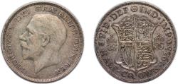 World Coins - Great Britain United Kingdom 1933 ½ Crown - George V (4th type) Silver (.500) (10311400) 14.14g VF KM 835 Sp 4037