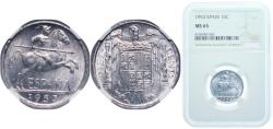 World Coins - Spain Nationalist Government 1953 10 Centimos - Iberian rider Aluminium (97.5% aluminium, 2.5% copper) Royal Mint of Spain (865850000) 1.9g NGC MS 65  KM 766 Schön 24