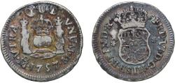 World Coins - Mexico Spanish colony 1757 Mo ½ Real - Fernando VI Silver (.917) Mexico City Mint 1.6g VF KM 67