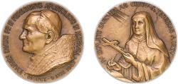 World Coins - Vatican City City State 1982 Medal - John Paul II (per il viaggio del Pontefice in Spagna in occasione del quarto centenario della morte di Santa Teresa del Bambin Gesù) Bronze 55