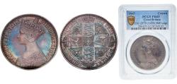 World Coins - Great Britain United Kingdom 1847 1 Crown - Victoria ('Gothic' type) Silver (.925) Royal Mint (Tower Hill) 28.3g PCGS PR 63 Sp 3883
