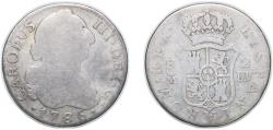 World Coins - Spain Kingdom 1786 M DV 2 Reales - Carlos III (2nd type) Silver (.813) Madrid Mint 5.34g F KM 412 Cal 1302